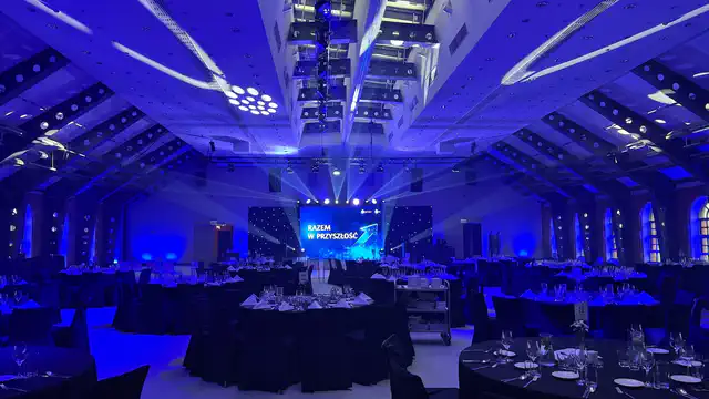 Gala dla Banku - Hotel Andels Łódź - nagłośnienie, oświetlenie, multimedia, scenografia - klient: KDK Events